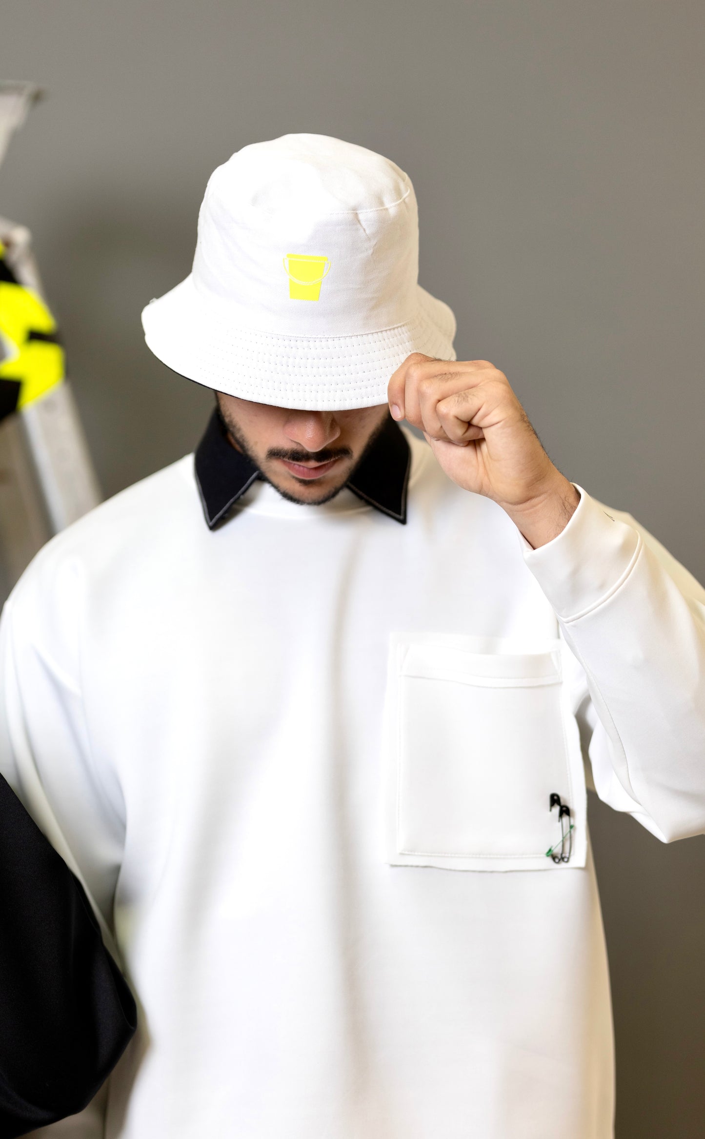 THE WHITE RIPPED POCKET SWEATSHIRT
