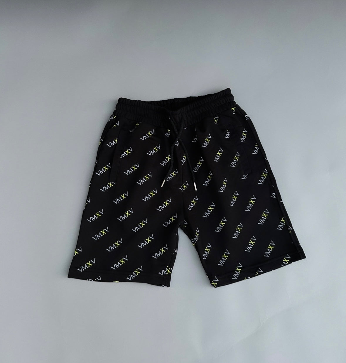BLACK MONOGRAM SHORTS